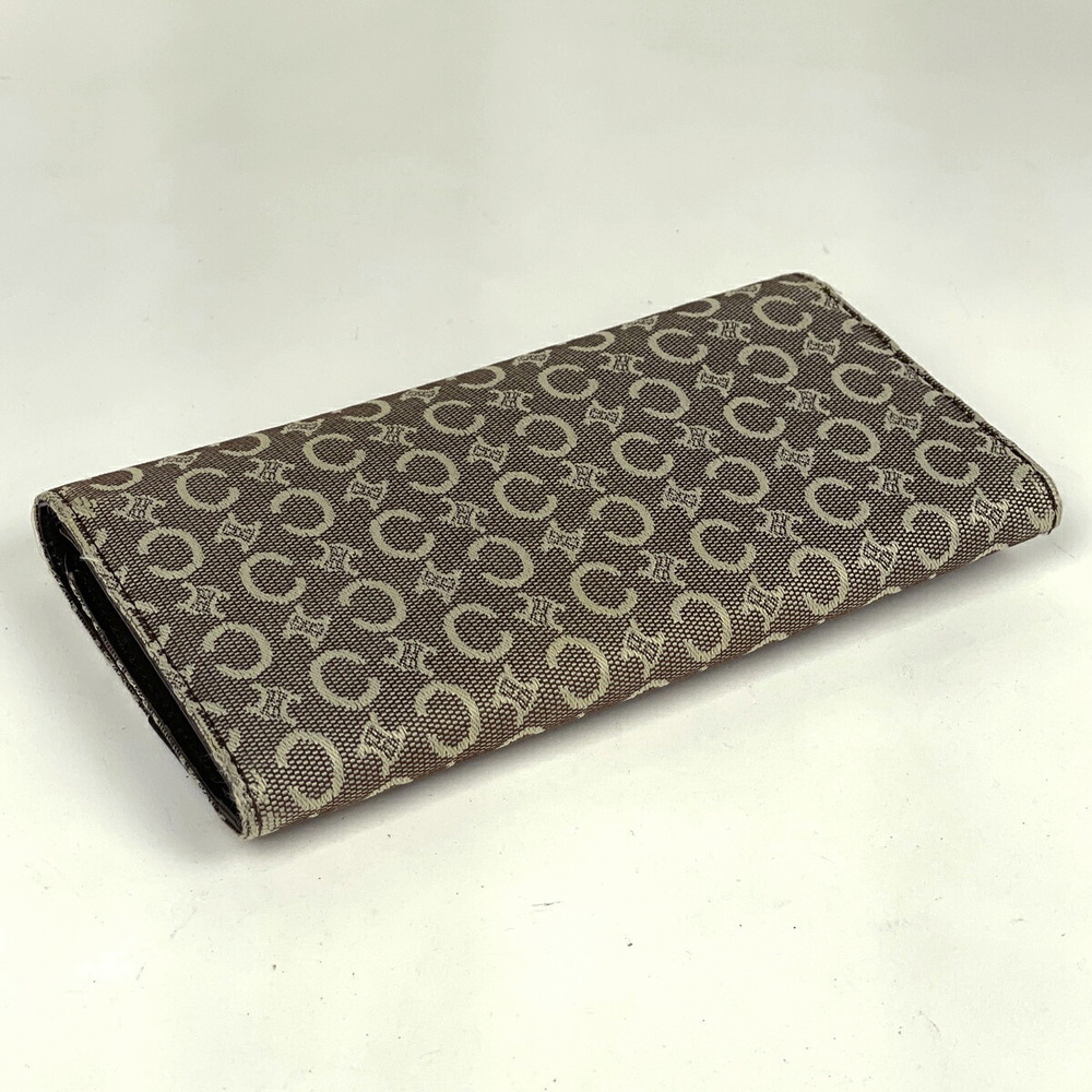 Celine Bifold Wallet Canvas Beige Wallet Compartment Brown Macadam